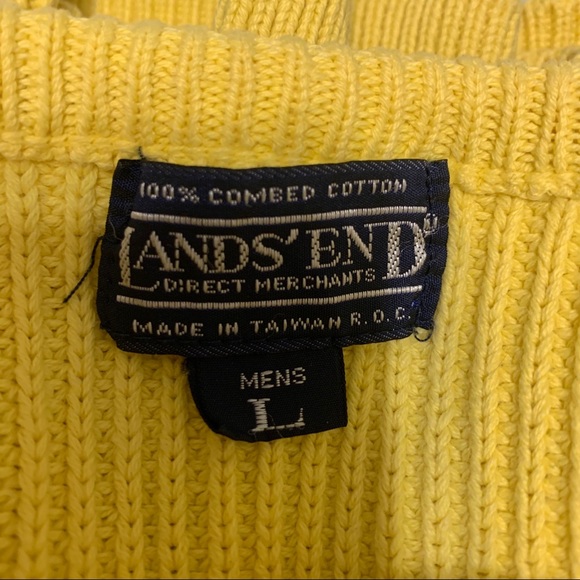 Lands End Comfy Yellow Sweater - Boyfriend Fit - Picture 5 of 8